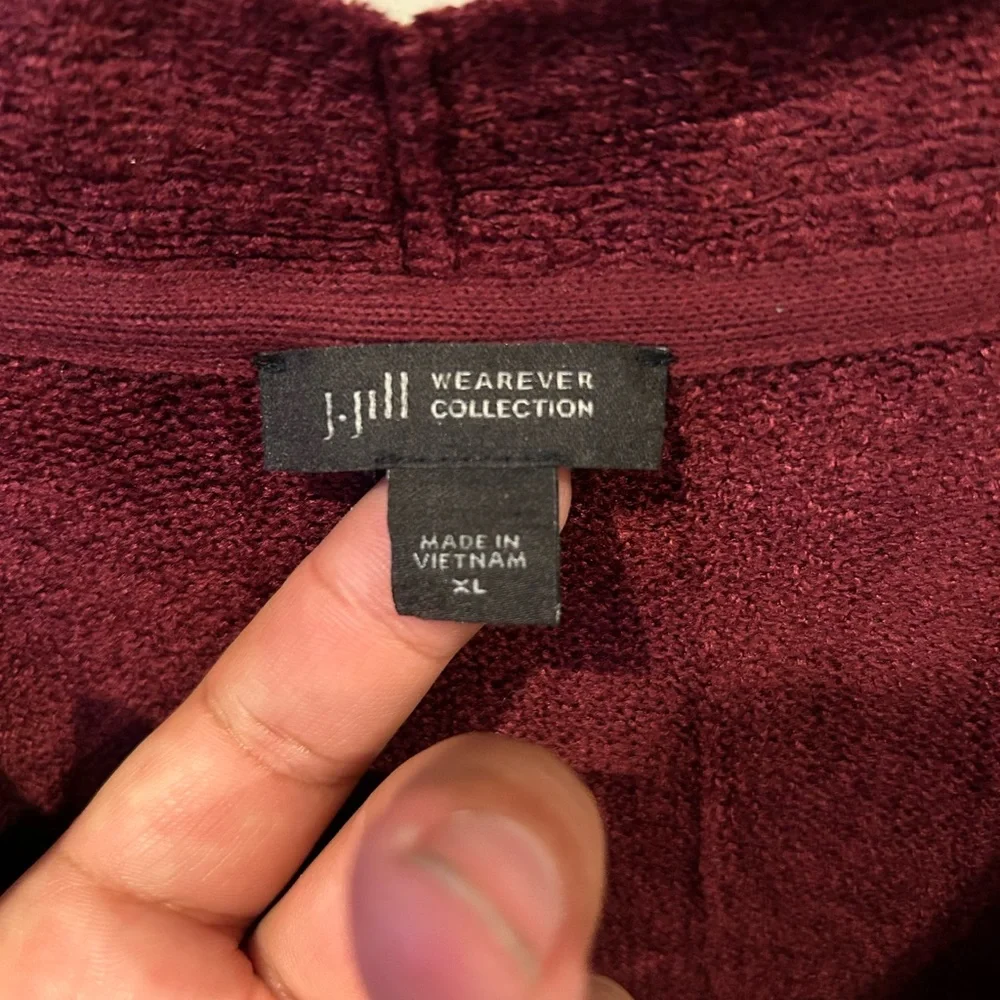 J.‎ JILL WEAREVER COLLECTION soft red Sweater Large Chenille V-Neck cabin cozy - Picture 8 of 9